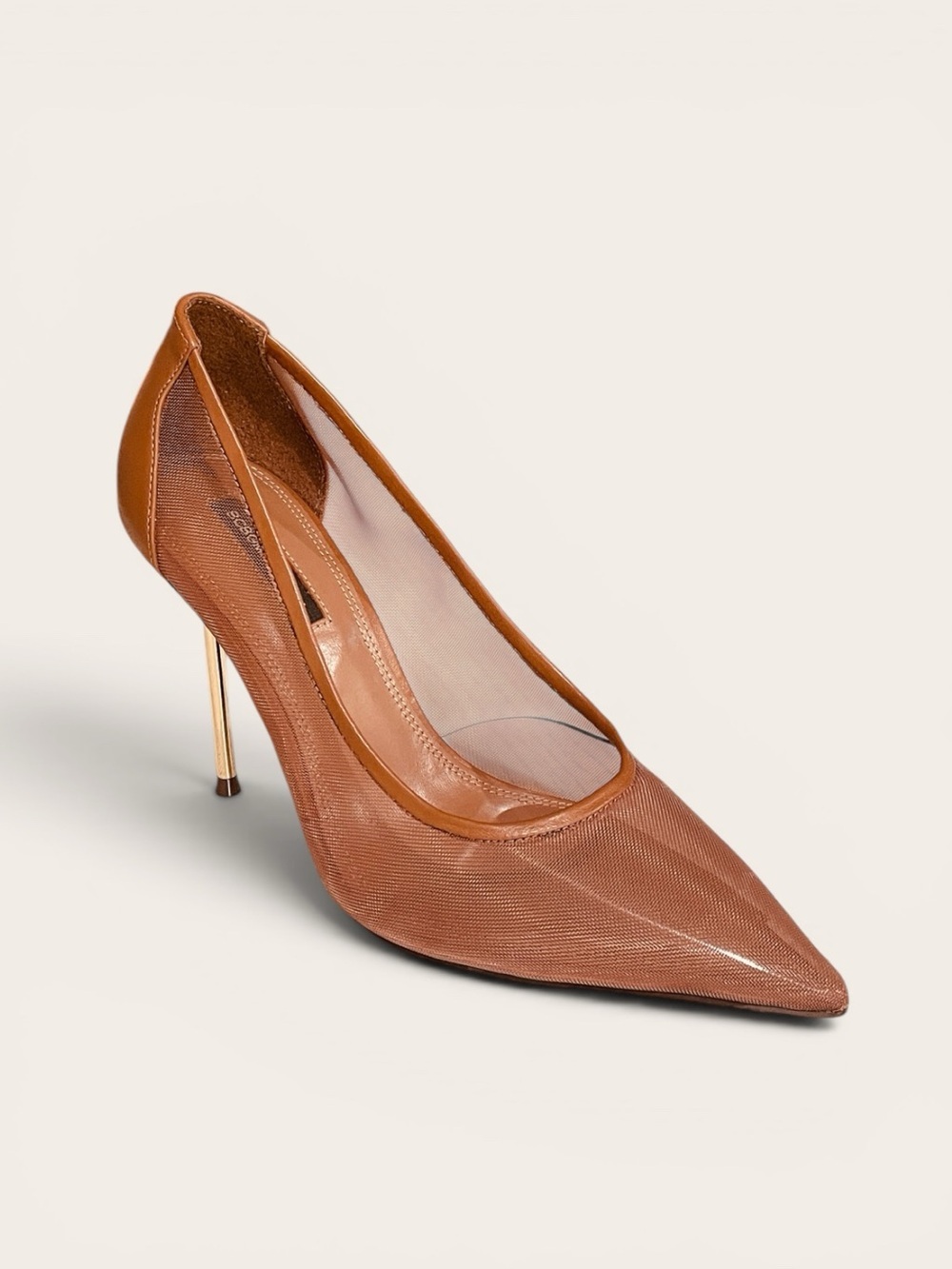BCBG Max Azria Nude Brown Mesh Pointed Toe Stiletto Pumps Size 7 | NWOB - Picture 3 of 8